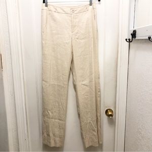 Cabi 813 Linen Blend Everly Pant Trouser Color: Sand/Cream Size: 6L